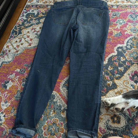 Denim high waisted skinny jeans with fade. - Picture 3 of 3